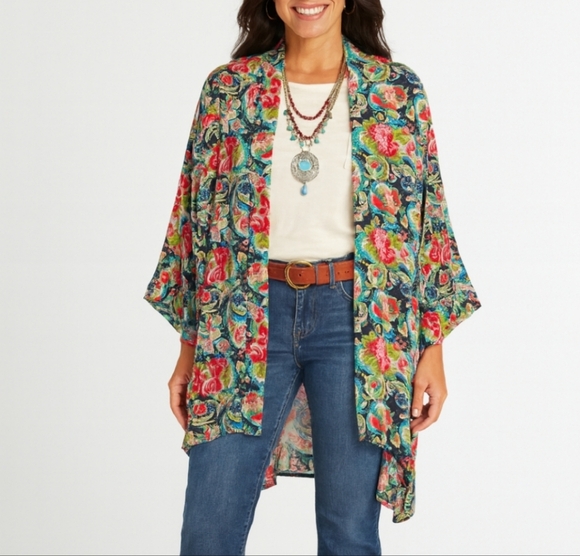 Cotton Candy Other - COTTON CANDY Floral Paisley Kimono, Vibrant Colors, Oversized Fit, XL XXL